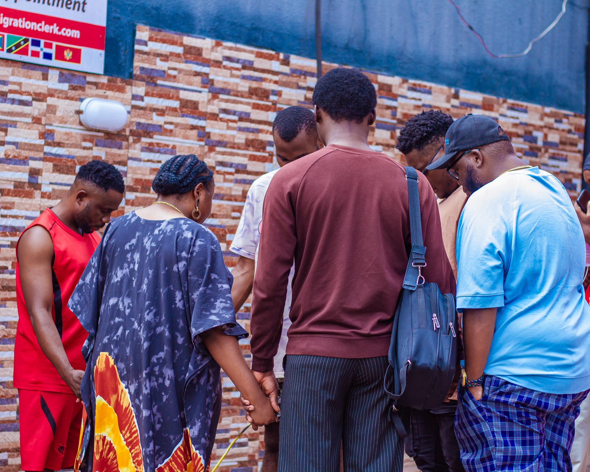 Volunteers distributing resources during an outreach activity